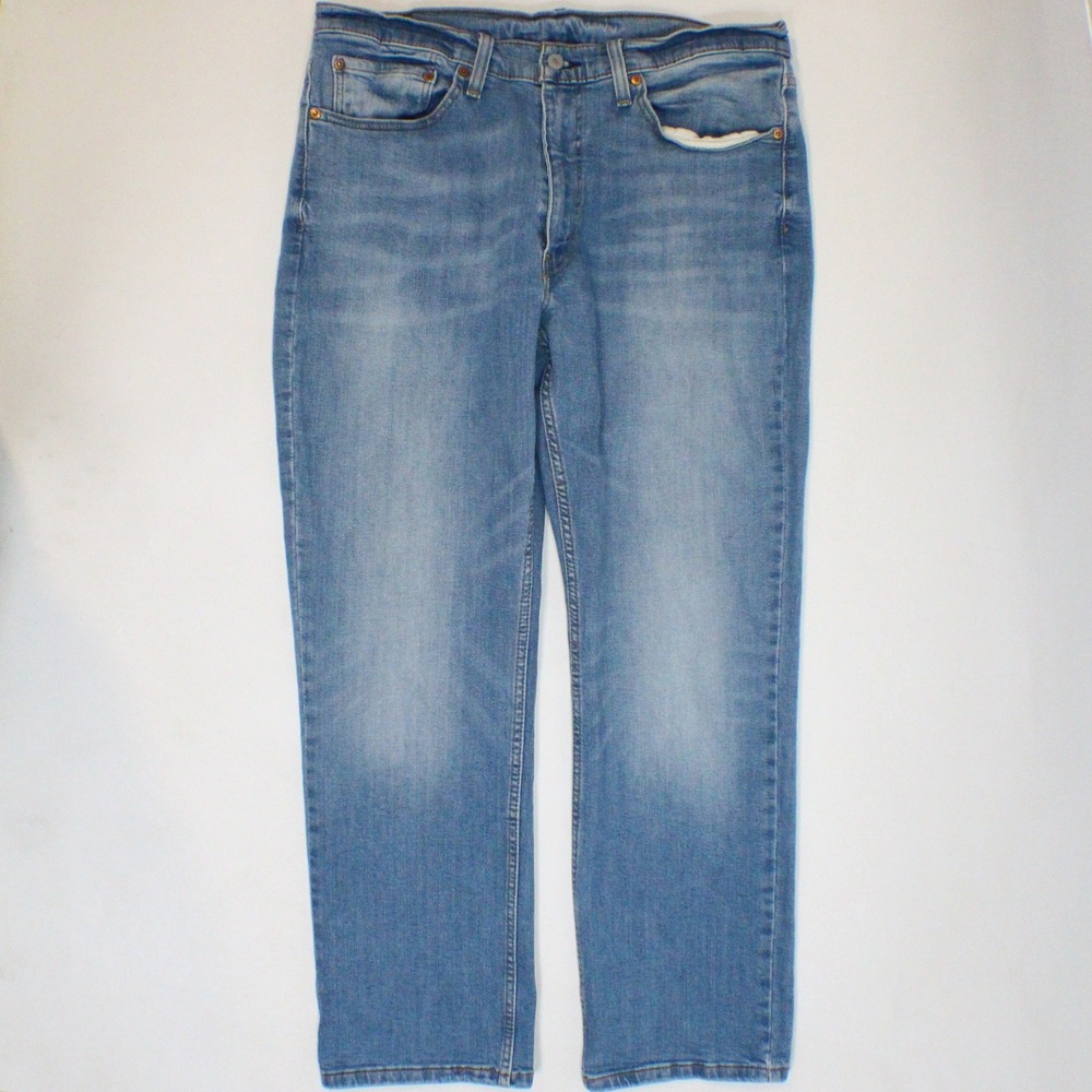 Levis 514 Straight Fit Mens Jeans Blue Medium Wash 36x30 Cotton Blend 00514-1286